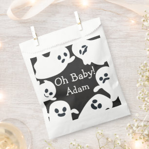 Black & White Flying Ghost Halloween Baby Shower Favour Bags