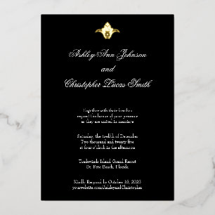 Black & White Foil Country Club Wedding Invitation