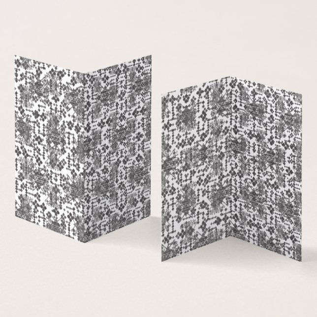 Black White Folded Cards | Modern Geometric Style (Inside and Outside)