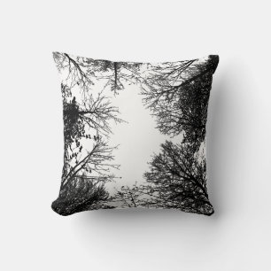 Black & White Forest Canopy Cushion