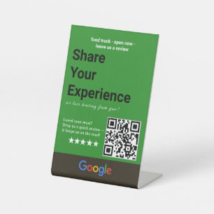 Black & White Forest Share Your Experience QR Code Pedestal Sign