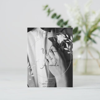 Black, White, Forever Photo Invitation Card