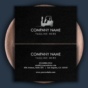 black white Forklift, Logisitcs - Professional Business Card