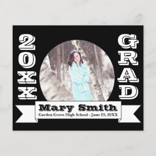 Black & White Formal Graduation Announcement Flyer