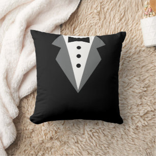 Black White Formal Tuxedo  Cushion