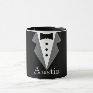 Black White Formal Tuxedo Personalised Mug