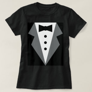 Black White Formal Tuxedo  T-Shirt