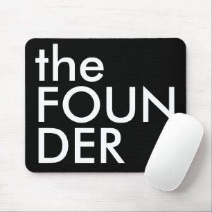 Black White FOUNDER Bold Executive Typography Mouse Mat