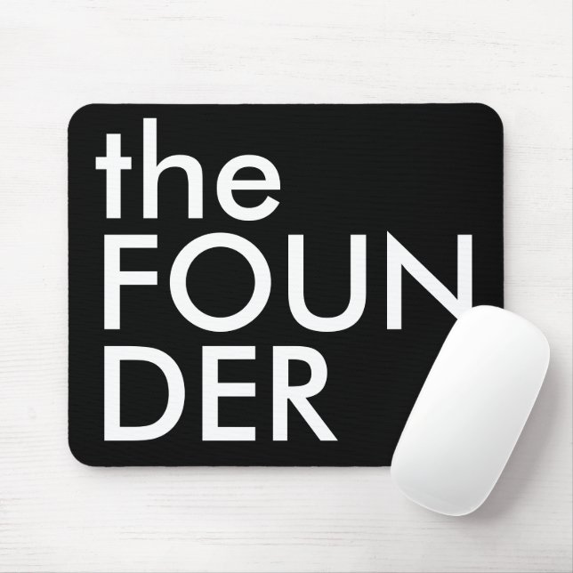 Black White FOUNDER Bold Executive Typography Mouse Mat (With Mouse)