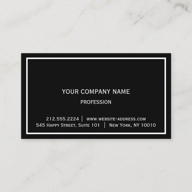 Black White Framed Modern Simple Consulting Layer Business Card (Front)