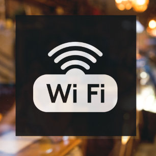 Black & White Free WIFI Network Internet  Window Cling