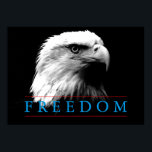 Black White Freedom American Eagle Poster<br><div class="desc">Freedom & Courage Motivational  Eagles Images - Fearless Bald Eagles - Bald American Eagle Pictures</div>