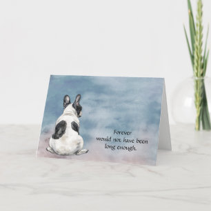 Black White French Bulldog Sympathy Card