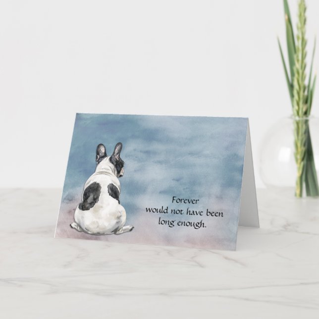 Black White French Bulldog Sympathy Card (Front)