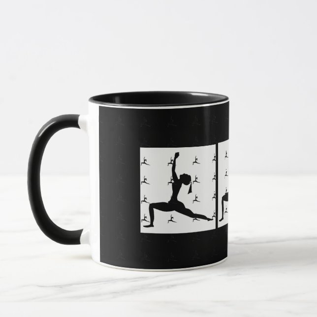 Black /White -Fun Yoga Desigs Combo Coffee Mug/Cup Mug (Left)