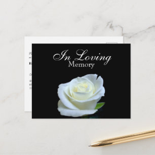 Black & White Funeral Memorial Service Invitation Postcard