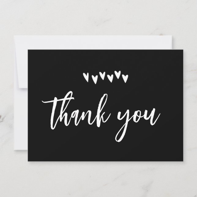 Black & White Funeral Thank You Card (Front)