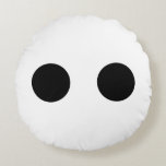 Black White Funny Cute Face Eyes Stylish Cool Round Cushion<br><div class="desc">Designed with funny face design in black and white custom colour background!</div>