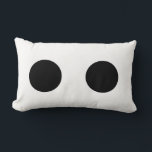 Black White Funny Cute Face Eyes Stylish Gift Lumbar Cushion<br><div class="desc">Designed with funny face design in black and white double custom colour background!</div>