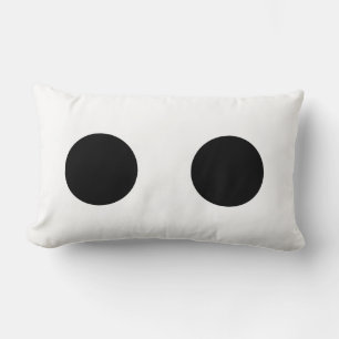Black White Funny Cute Face Eyes Stylish Gift Lumbar Cushion