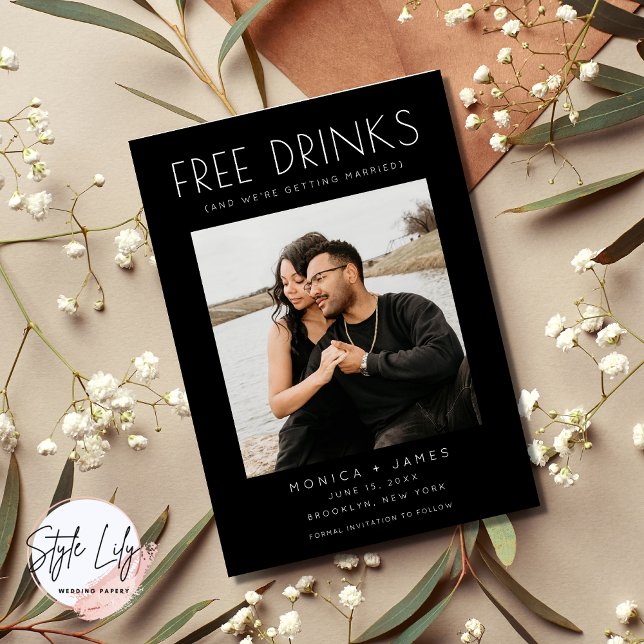 Black White Funny Photo Wedding Save the Date Announcement (Creator Uploaded)