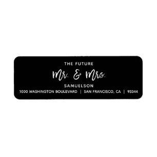 Black White Future Mr & Mrs Wedding Return Address