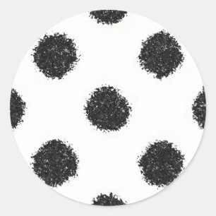 Black & White Fuzzy Dots Classic Round Sticker
