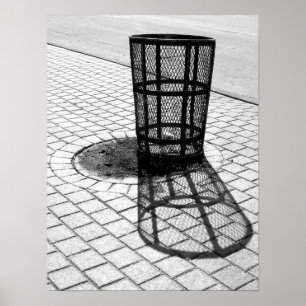 Black & White Garbage Can Poster