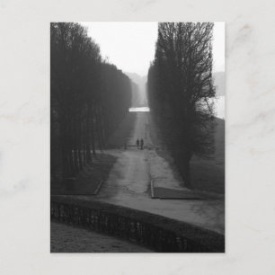 Black & White Gardens of Versailles Postcard