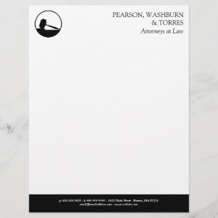 Black & White Gavel Icon Attorneys at Law Customised Letterhead