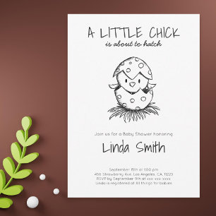 Black White Gender Neutral Bird Baby Shower Invitation