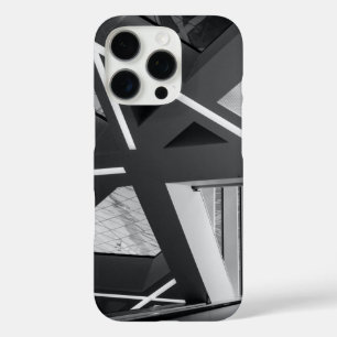 Black & White Geometric Architecture – Bold Modern iPhone 16 Pro Case