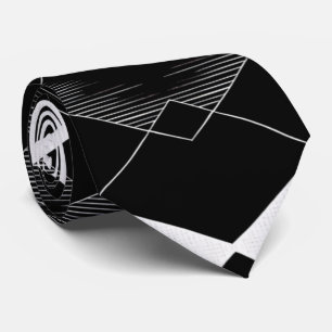 Black & White Geometric Argyle Diamond Necktie