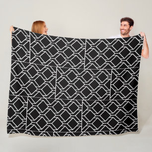 Black White Geometric Art Blanket
