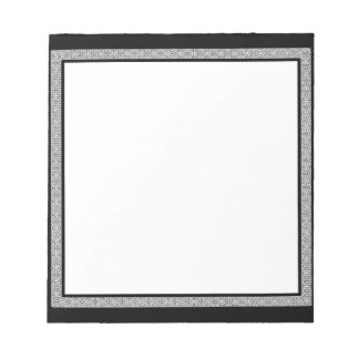 Black & White Geometric Border Notepad
