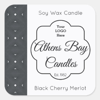 Black & White Geometric Candle Product Label