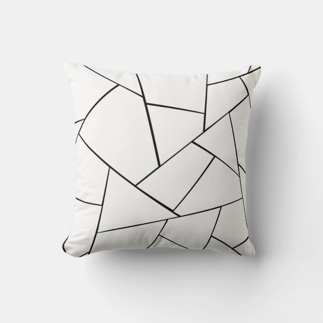 Black White Geometric Glam #1 #geo #decor Cushion (Front)