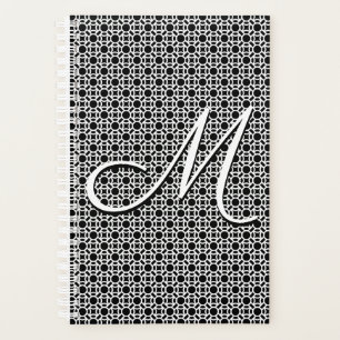 Black & White Geometric Initial Monogram Planner