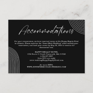 Black White Geometric Line Art Accommodations Enclosure Card