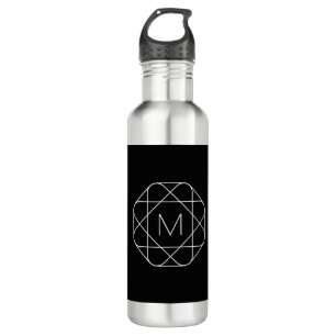 Black & White Geometric Monogram 710 Ml Water Bottle