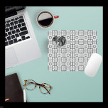 Black White Geometric Pattern and Heartshape Photo Mouse Mat<br><div class="desc">Classic colours like black and white never go out of style and also makes it easy to match anything. Here you also have the option to personalise the product with a heart-shaped photo in the upper left corner that will also be featured in black and white. Whether you love a...</div>