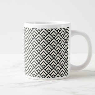 Black & White Geometric Pattern Large Coffee Mug