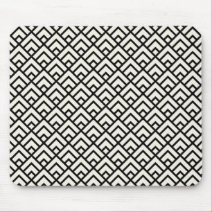 Black & White Geometric Pattern Mouse Mat