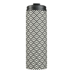Black & White Geometric Pattern Thermal Tumbler