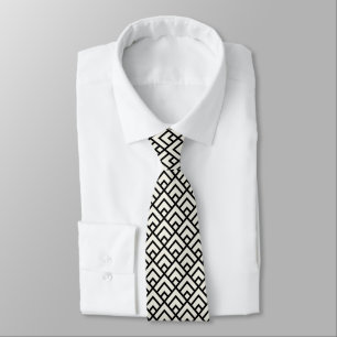 Black & White Geometric Pattern Tie