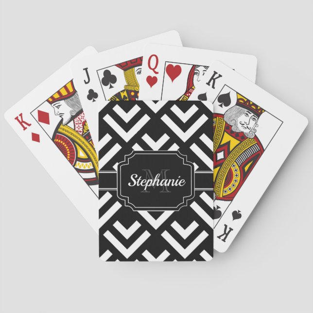 Black & White Geometric Playing Cards (Back)