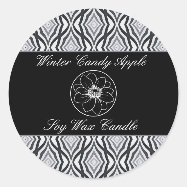 Black & White Geometric Product Label (Front)