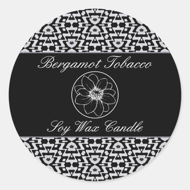 Black & White Geometric Product Label (Front)