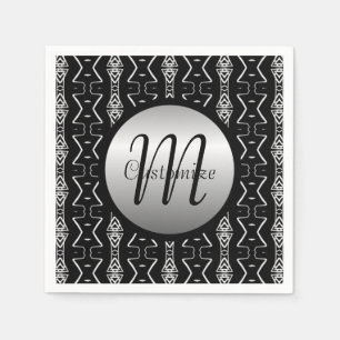 Black & White Geometric Triangles Napkins