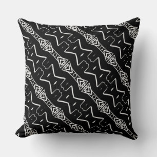Black & White Geometric Triangles Throw Pillow 2
